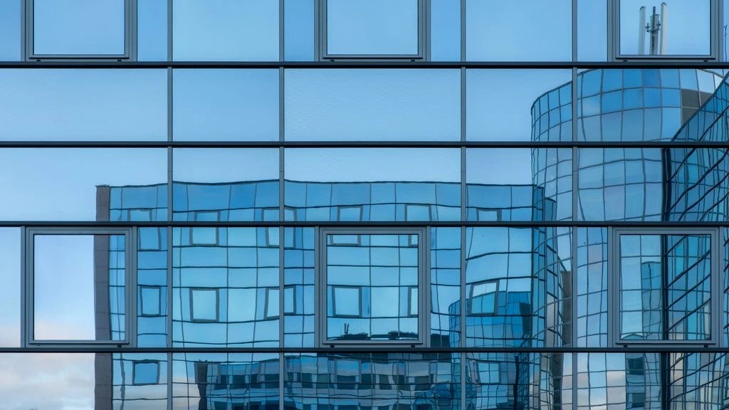 Corporate HQ with reflecting pool