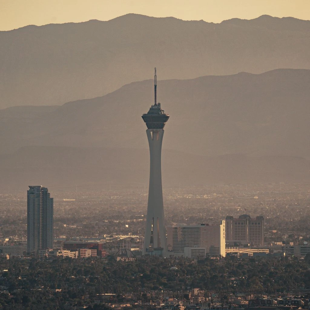 Las Vegas Strip aerial plate used in the 2024 Super Bowl 'Welcome to Vegas' open