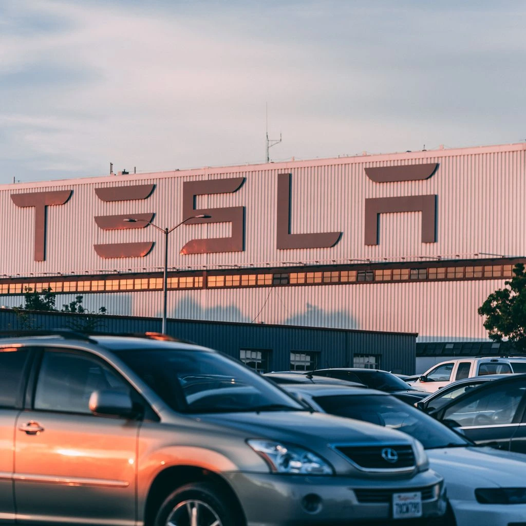 Tesla Gigafactory twilight aerial